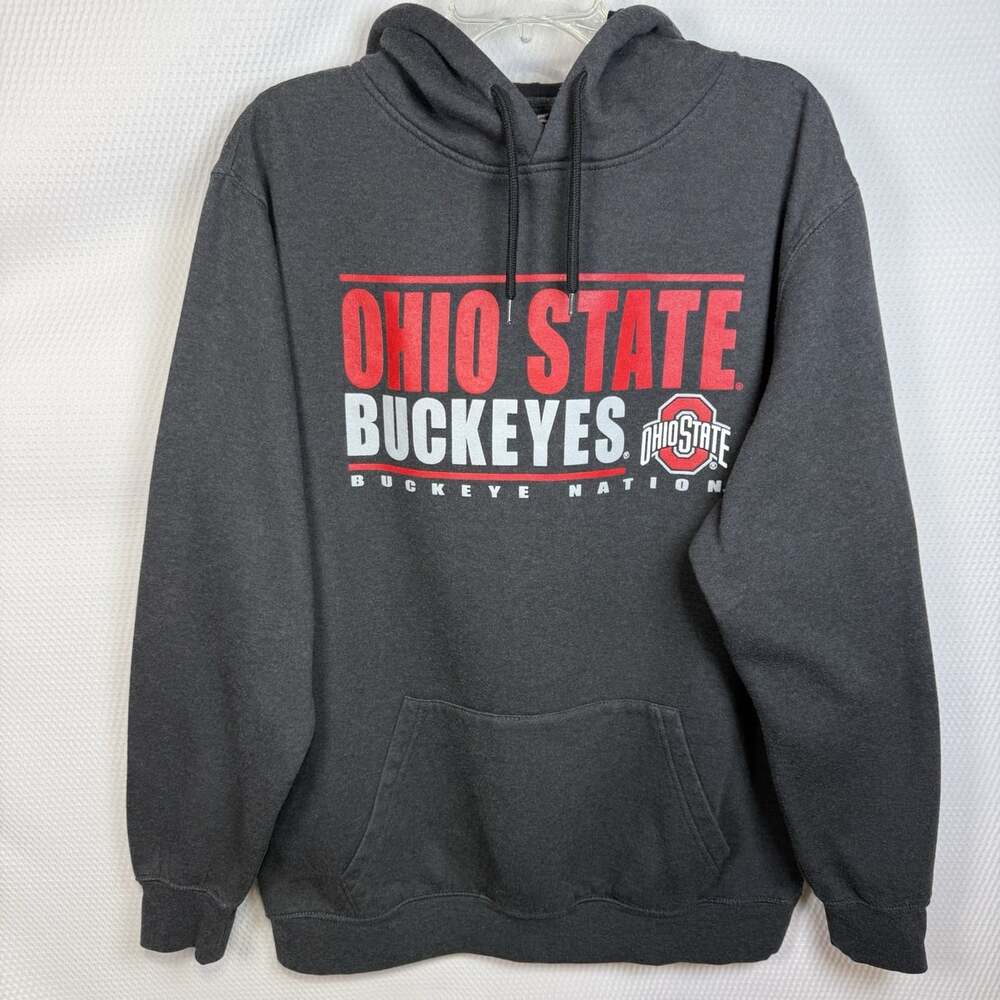 Ohio State Buckeyes Men’s Large Gray Hoodie Colosseum Buckeye Nation OSU